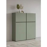 OTTO home Hochkommode Cross,Breite 119,5 cm, moderne grifflose Hochkommode mit 4 Türen, Hochschrank, Höhe 139 cm mit viel Stauraum, Einlegeböden verstellbar