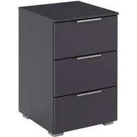 OTTO home Nachtkommode Nachttisch Nachtkonsole AGORDO in Dekor- oder Hochglanzfront (in zwei Griff-Farben, Breite 40 cm), mit 3 geräumigen Schubladen für viel Stauraum MADE IN GERMANY
