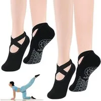 FOUORTUNATE-BEE Sportsocken 2er-Set Yoga-Socken mit rutschfesten Noppen für Sport & Pilates (2-Paar) Bequeme Anti-Rutsch-Socken für Yoga, Fitness und Pilates
