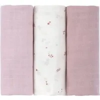 LÄSSIG Stoffwindeln Swaddle & Burp Blanket, L, Berries (Set, 3-St)