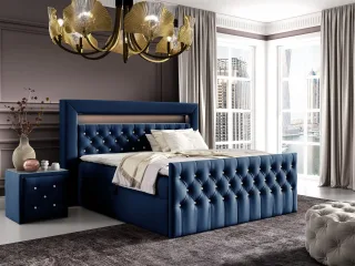 Boxspringbett Schlafzimmerbett SEVRA Nr.1 120x200cm in Elisa Velvet Blau