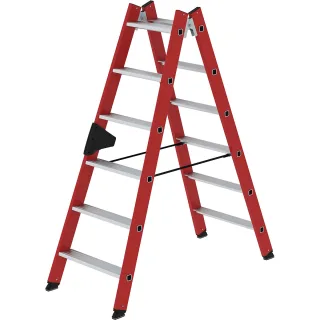 Munk Stufen-Stehleiter beidseitig begehbar GFK / Alu - 034112