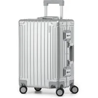 KOFA Handgepäckkoffer GENEVA, 55cm 100% Aluminium Hartschale, 4 Rollen, TSA Schloss