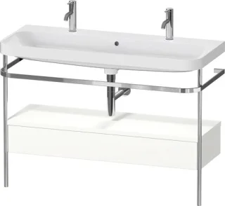 Duravit Happy D.2 Plus c-shaped Set mit Metallkonsole und Schubkasten Weiß Seidenmatt 1175x490x850 m HP4854O36360000