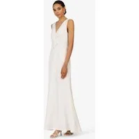 Kraimod Abendkleid mit Wickeloptik und Stickdetails