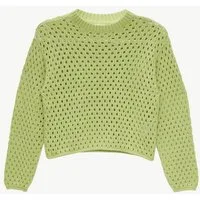 s.Oliver Longpullover Strickpullover Strickpullover mit Lochmuster im Boxy-Schnitt