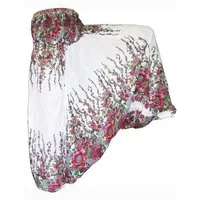 PANASIAM Haremshose Aladinhose mit Blumenmuster aus 100% natürlicher Viskose Haremshose lockere Loungewear weite Pumphose Freizeithose für Alltag Meditation
