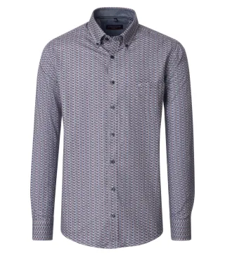 CASAMODA - Casual Fit: Freizeithemd blau/lila/rot - Gr. - 3XL