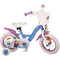 Volare Kinderfahrrad 12 Zoll Kinder Mädchen Fahrrad Rad Frozen 2 Eiskönigin Elsa 21277-SACB, 1 Gang, Rücktrittbremse,Korb,Stützräder,Kettenschutz,Schutzbleche