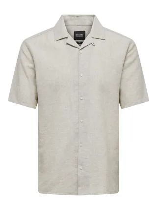 ONLY&SONS - ONSCAIDEN SS SOLID RESORT LINEN NOOS Chinchilla - Gr. - M