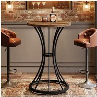 Tribesigns Bartisch Runder Stehtisch, 60cm Cocktail-Pub-Tisch mit geschwungenem Metallfuß, mit Metallsockel Tischplatte für Küche, Hausbar, Kaffee, Cocktail