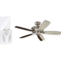 Kichler Deckenventilator, leise-r ohne Licht mit Fernbedienung und Echtholzflügeln Ø 132cm groß
