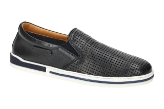 Galizio Torresi GT 440810A Herrensportliche Slipper Schwarz denim Echtleder w...