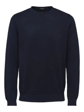 Selected - Langarm Strickpullover blau - Gr. - L
