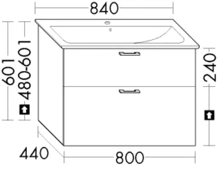 Burgbad Waschtischunterschrank zu Keramik Waschtisch System 30 Preisgruppe 1 Aqua 601x800x440 Eiche WYKH080F6919