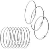 RACEL Schlüsselanhänger Schlüsselringe Edelstahl mit Edelstahldraht 100 mm x 1,5 mm 5–50 Stück (10-tlg)