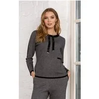 Passioni Strickpullover mit Glitzer-Zuglaschen