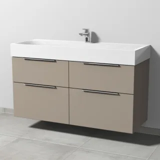 Sanipa 3way Waschtischunterbau zu Kaldewei Silenio Waschtisch mit 4 Auszügen, Sandgrau-Matt UF45767