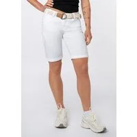 SUBLEVEL Bermudas Damen Stretch-Twill-Shorts mit Flechtgürtel Kurze Hose aus Baumwolle, bequem, inkl. Gürtel