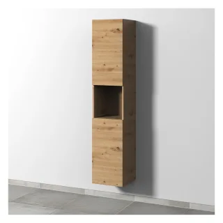 Sanipa 3way Hochschrank mit 2 Türen und 1 offenem Fach, Eiche Natural-Touch SM11485
