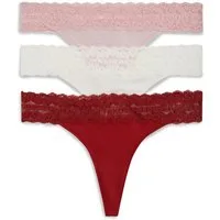 Tommy Hilfiger Underwear Tanga (3-St) Körpernahe Passform mit elastischem Spitzenbund