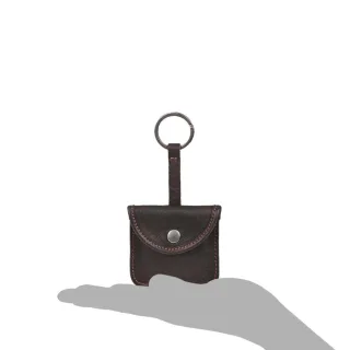 Schlüsselanhänger Druckknopffach Leder mocca 6x6cm | Sonnenleder Bellini. Ein kompakter Begleiter für Schlüssel und Notgeld in Alltag und Büro.