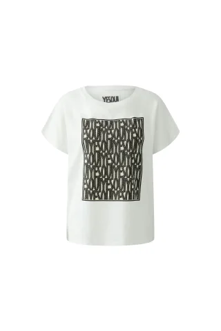 Oui - T-Shirt cloud dancer - Gr. - 38