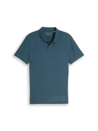 Denim Tom Tailor - Jersey Poloshirt aus Baumwolle tide petrol - Gr. - S