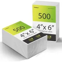 Inateck Etikettenpapier Thermopapier Versandetiketten, 100 mm × 150 mm, Wasserdicht, BPA/BPS-frei, 500 Stück
