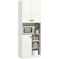 COSTWAY Küchenbuffet Küchenschrank mit Arbeitsplatte, Weiß 166cm
