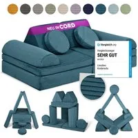 Linodino Kindersofa Spielsofa I Schaumstoff Stapelsteine für Kinder I Kindercouch, 3 Jahre Garantie