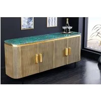 riess-ambiente Sideboard VENEZIANO 160cm messing/grün - Marmorplatte, Mango, Massivholz, Metall (Einzelartikel, 1 St), Kommode im Retro-Design - ideal für Wohnzimmer, Flur oder Lounge