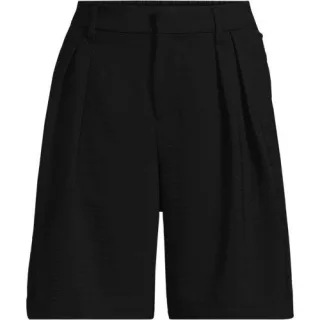 Creaseless Shorts 20 cm, Damen,  Schwarz, Polyester, by Lands' End