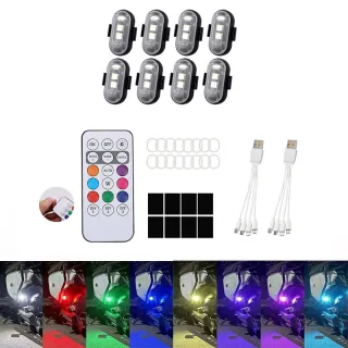 Multicolor LED Light with Remote Control for Cars, Bikes, Drones, and Outdoor Camping