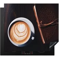 MuchoWow Herd-Abdeckplatte Kaffee - Zimt - Milchkaffee, Vinyl, (1 tlg), Ceranfeldabdeckung Küche, Herdabdeckplatte Einteilig, 60x52 cm