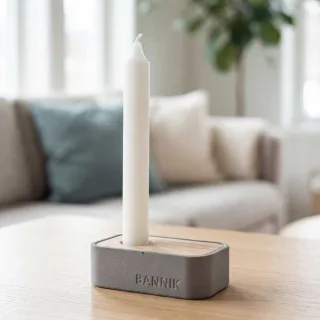 Bannik Design Teelichthalter Beton dunkelgrau