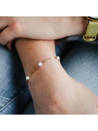 Julie Julsen Armband 925/- Sterling Silber vergoldet Süßwasserperlen