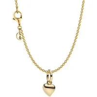 Pandora Herzkette 21208, für Damen Schmuck-Set Kette mit Anhänger Mini Herz Goldfarben