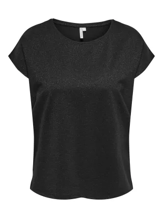 ONLY CARMAKOMA - CARMOSTER GLITTER S/S TOP JRS NOOS Black - Gr. - 48