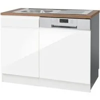 KOCHSTATION Spülenschrank KS-Virginia,neu in verbesserter Ausführung (Stauraum, Softclose, ohne Armatur) Breite 110 cm, inklusive Einbauspüle, Soft-Close