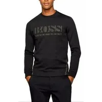 BOSS Sweatshirt Salbo Iconic Pixel-Print auf der Brust, pixelierte Seitenstreifen