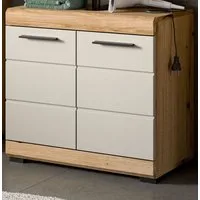 Inn.Furn Waschbeckenunterschrank Shawn (Badschrank in Eiche und Sand / Kaschmir, 2-türig, 60 x 56 cm) mit viel Stauraum