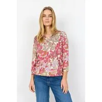 soyaconcept Shirtbluse SC-FELICITY AOP 536 normale Passform, aus Baumwollmischung mit Viskose, 3/4-Ärmel