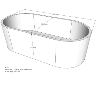 Neuesbad Wannenträger für Bette Starlet 195x95 oval SW13632