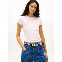 Tommy Jeans Kurzarmshirt TJW SLIM BADGE RIB TEE mit gerippter Struktur