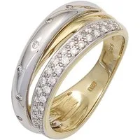 JOBO Diamantring, 585 Gold bicolor mit 41 Diamanten
