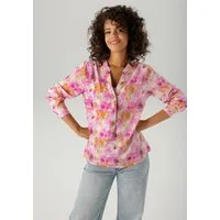 Aniston CASUAL Schlupfbluse mit farbharmonischem, grafischen Druck im Batik-Look
