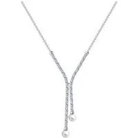 SOKOLOV Jewelry Collier aus 925 Silber mit Perlen und Zirkonia (1-tlg), Sterlingsilber Schmuck für Damen