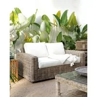 More2Home Loungesofa Rattan-Sofa, SPLIT, 2-sitzig, 150 cm grau