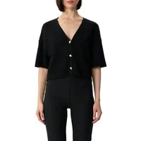 comma Cardigan mit V-Ausschnitt und goldenen Knöpfen